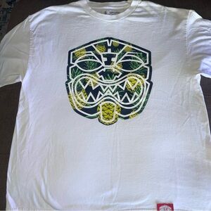 White Graphic T-Shirt with Pineapple Design